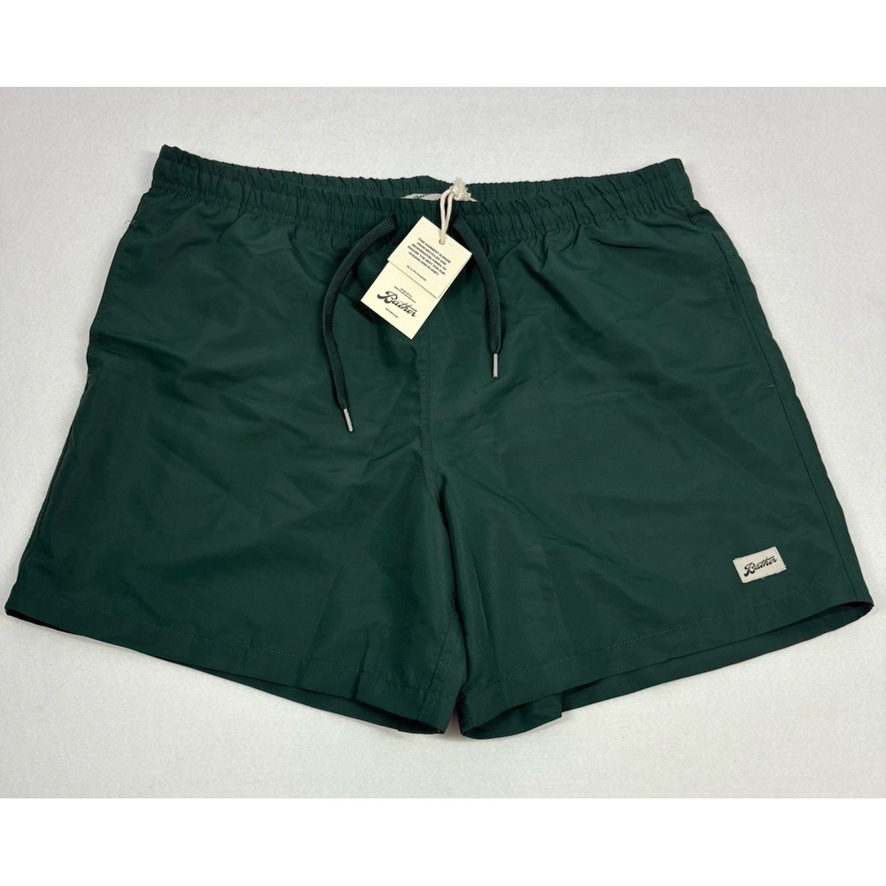 Bather Swim Trunks Mens XL Board Shorts Solid Pine Green‎ Bathing Suit NWT $90 - Picture 4 of 11